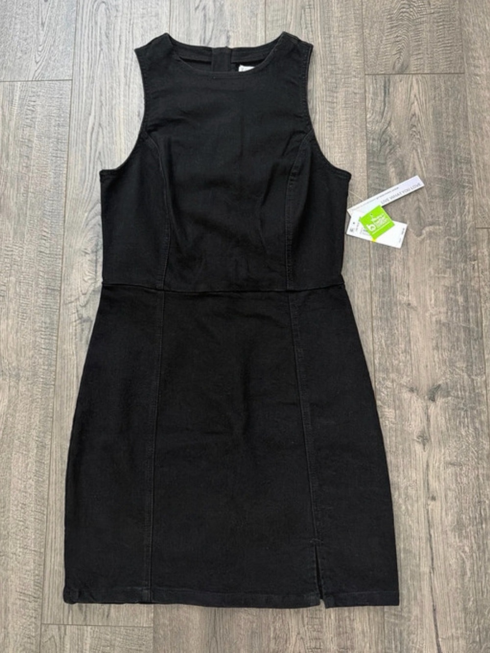 Tinselrown Black Sleeveless Denim Mini Dress NWT